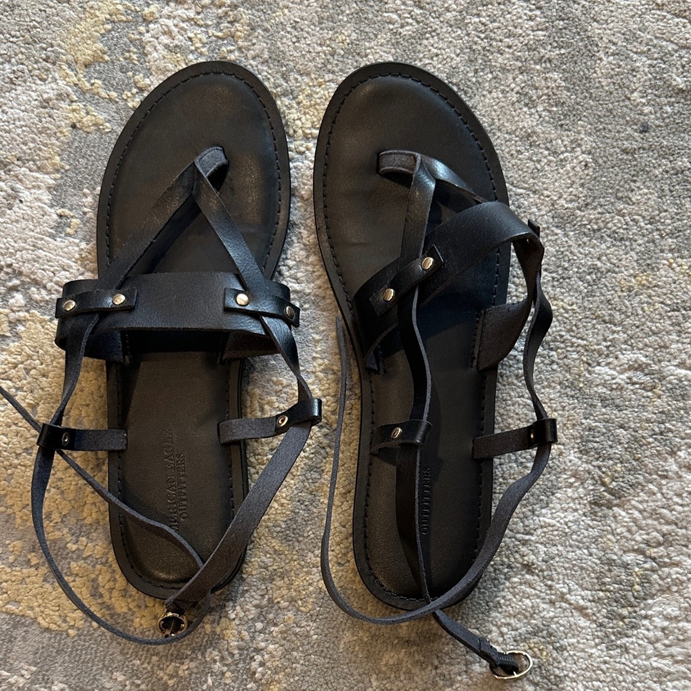 American Eagle Outfitters Black Strappy Sandals
